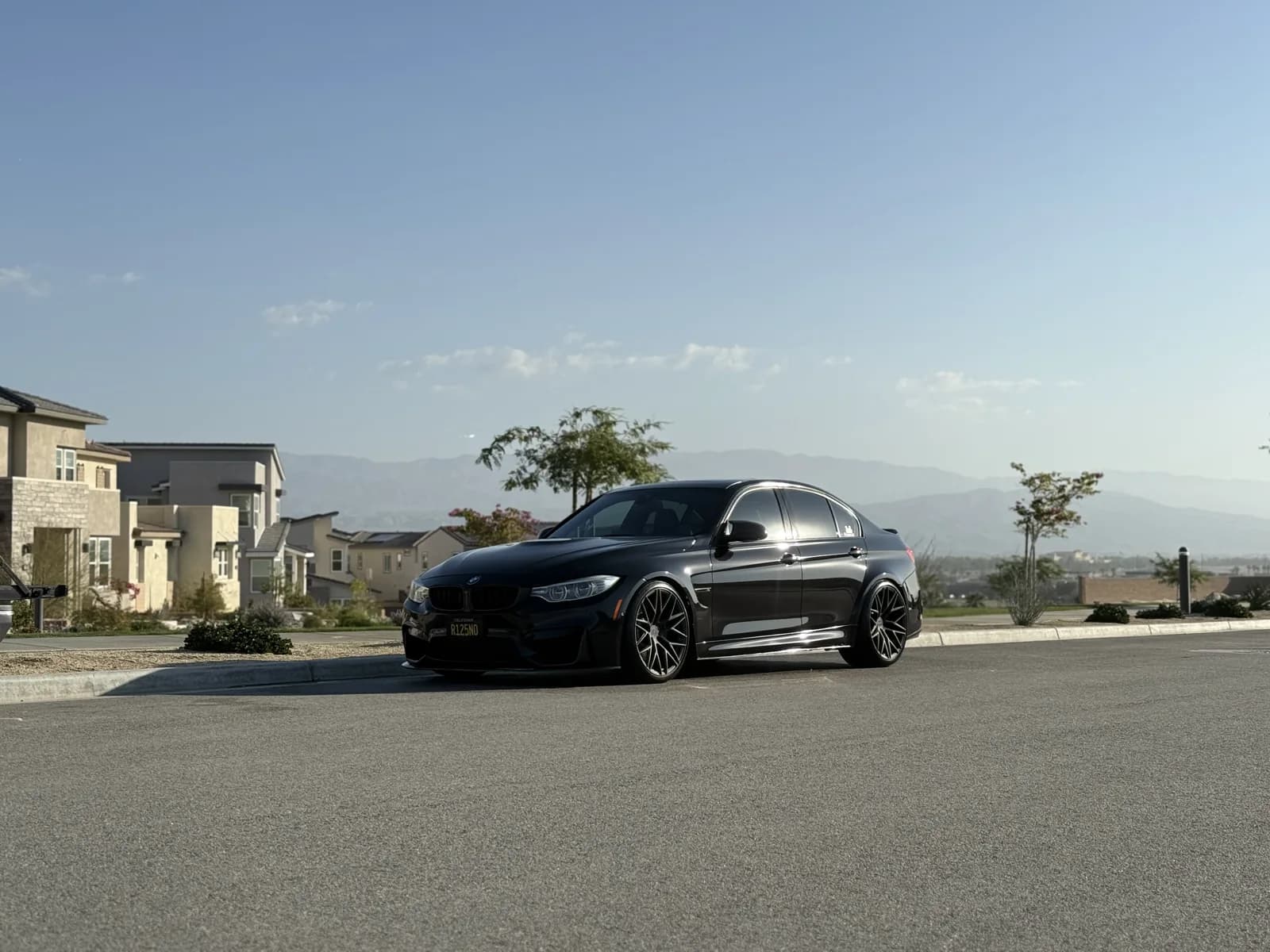Black BMW performance sedan detailed in the Coachella Valley